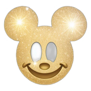 Platinum Mickey Mouse Face with Sparkles sticker