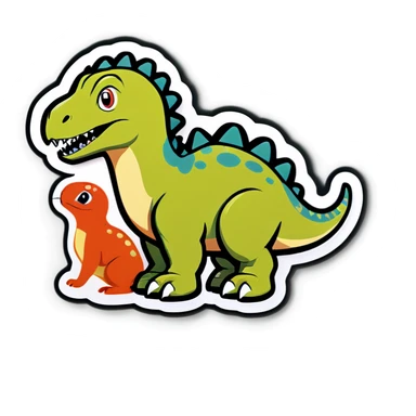 Dinosaur and rabbit  sticker