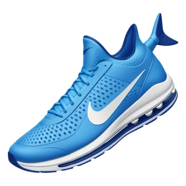Tiburón con dos zapatos azul nike sticker