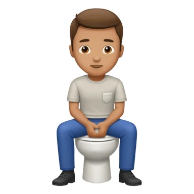 Man about to sit on toilet sticker