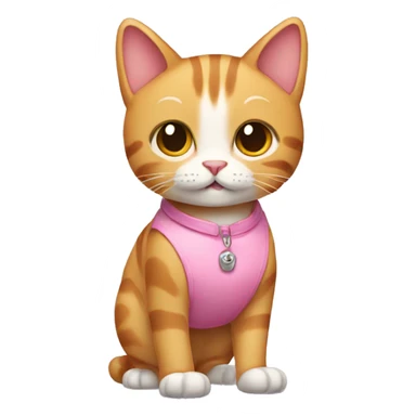 standing cat wearing pink shoes sticker