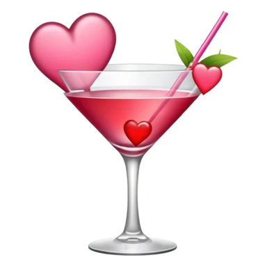 galentines red and pink cocktail with heart sticker