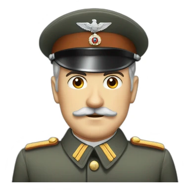 White German military man 1940 square mustache sticker
