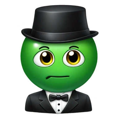 green pee pod wearing a tuxedo sticker