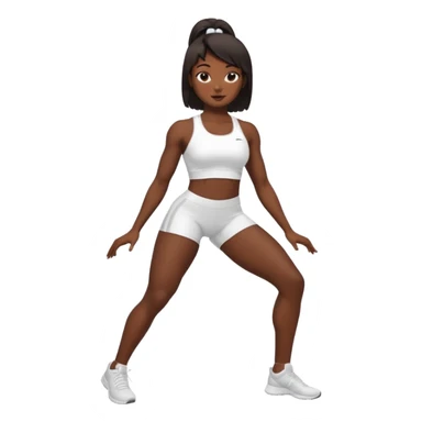 darkskin back woman in white sportswear Fit body focus chin to thigh sticker