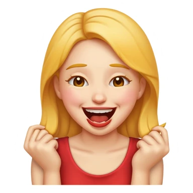 girl emoji choking herself ehile laughing sticker