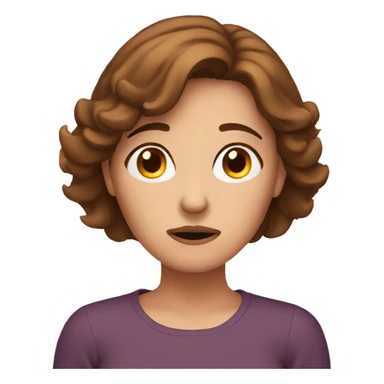worried homely woman brown hair sticker