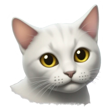 Cat under a Dark iridescent cloud glowing sticker