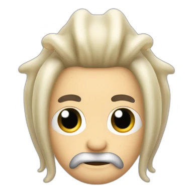 a squid with spikes bleached hair and a goatee sticker