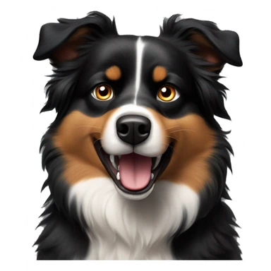 Angry growling Small black australian shepherd dog sticker