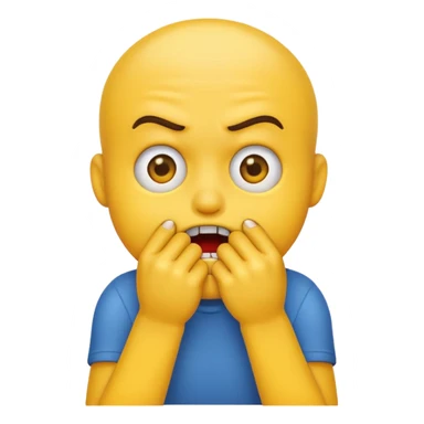 Scared emiji WHO bitting his nails sticker