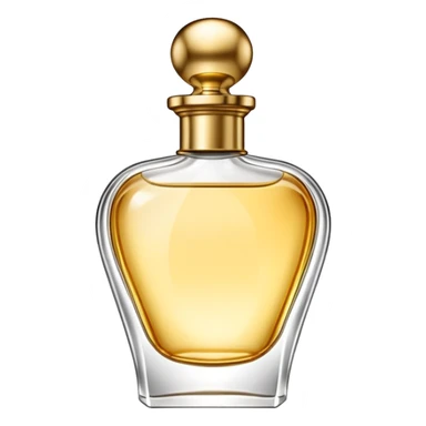 perfume bottle with gold cap sticker