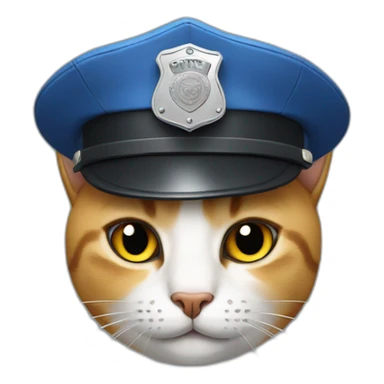 cat in police hat sticker
