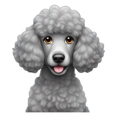 Cute grey big poodle sticker