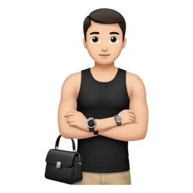 man wearing a black strap watch sticker