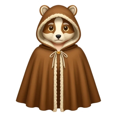 A hooded animal-skin cape lined with warm wool.










 sticker