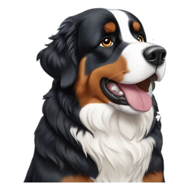 Bernese mountain dog eating snowflakes sticker