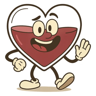 flat toon style red wine heart sticker