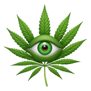 Weed plant eye emoji sticker