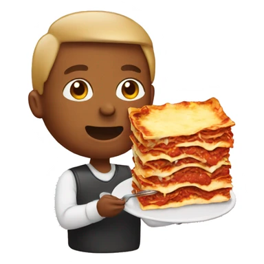 Person eating lasagna  sticker
