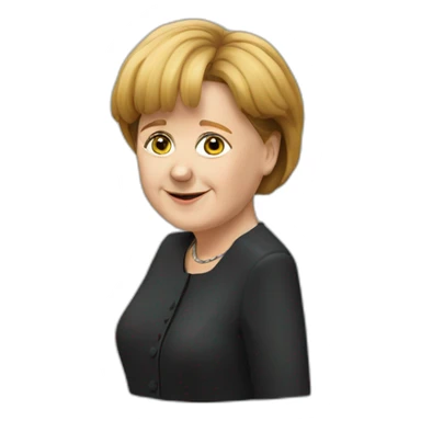 Angela merkel with a Vorgärten sticker
