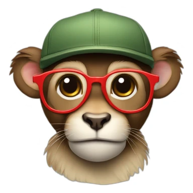 Petit singe avec une casquette et des lunettes  sticker