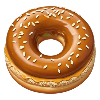 plain donut with sesame seeds sticker
