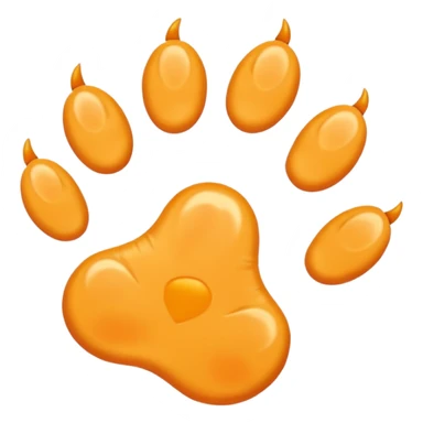 a very light pale pastel yellow-orange pawprint sticker