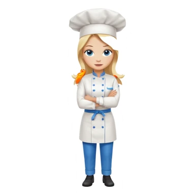Full body 
Sexy Long Blonde hair blue eyed female chef arms folded sticker