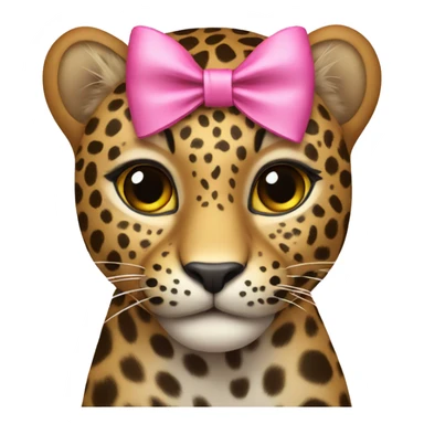 Leopard with pink bow  sticker