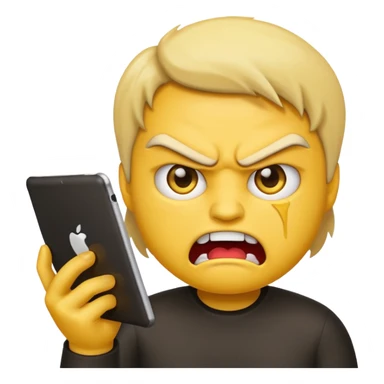 emoji holding ipad angry sticker