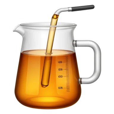 tea in a laboratory measuring cup sticker