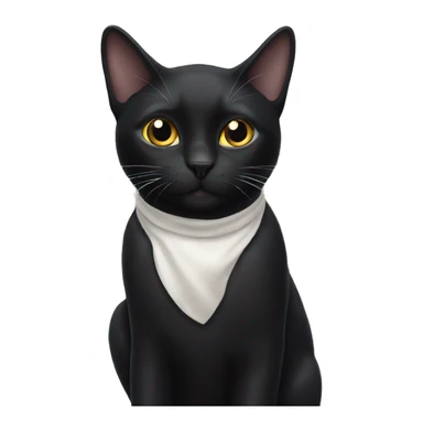 A black cat with a white spot on its chest sticker