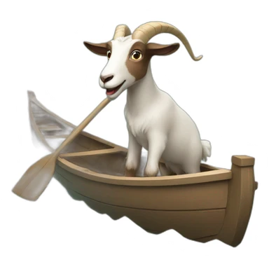 goat in a rowingboat sticker