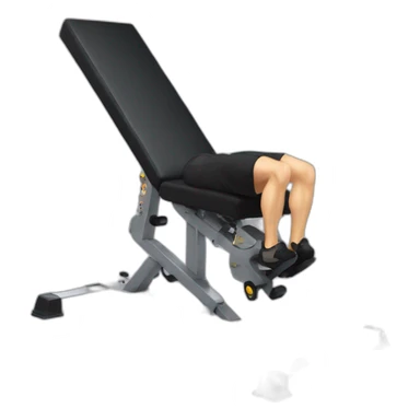 leg extension machine, male, black shirt sticker