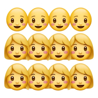 ภาพสร้างอิโมจิขนาด 1:1 ในสไตล์Yuru-Chara styleสร้างทีละ 9 ชิ้น บนภาพเดียวขนาด 16:9 โดยจัดวางแบบเป็นกริด แถวละ 3 ชิ้น ไม่มีส่วนไหนทับกัน มีขอบขาวแบบสติกเกอร์ ดังนี้
1) หน้ายิ้ม 2) หน้าเบื่อโลกมู่ทู่ 3) หน้าร้องให้ แบบน่ารักๆติดงอแง sticker