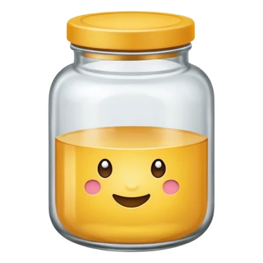 a small round jar with a lid sticker