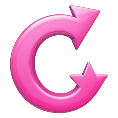 Pink curved go back arrow sticker