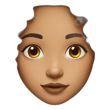  face of a lightskin india kinda messy wavy hair sticker