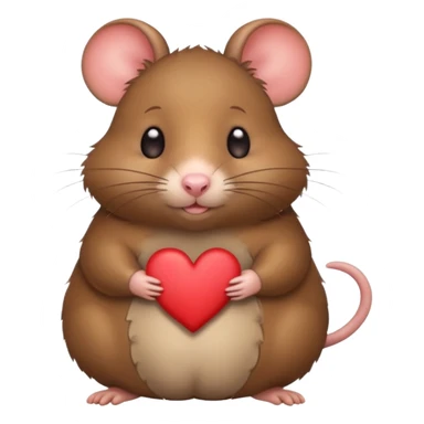 little fat rat with hearts sticker