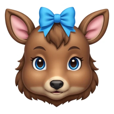 Deer with a blue bow and blue eyes sticker