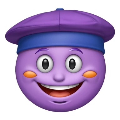 Purple smiley face with a Mets hat sticker