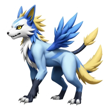 WereGarurumon-Zeraora-Renamon-Absol-fusion-hybrid-creature (full body sticker