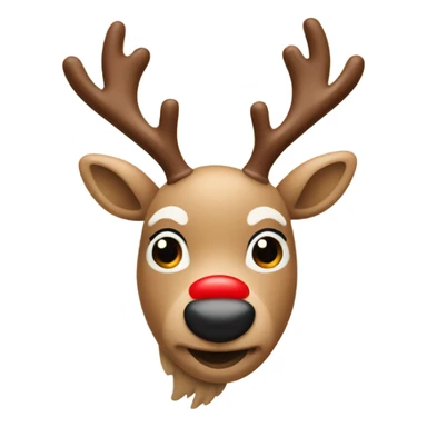 Beige Rudolph the red nose reindeer   sticker