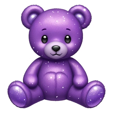 glitter purple ursinho sticker