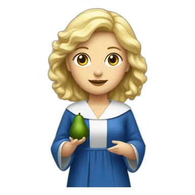 une femme blonde aux yeux bleus avec une robe d'avocate sticker