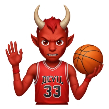 devil with basketball jersey sticker