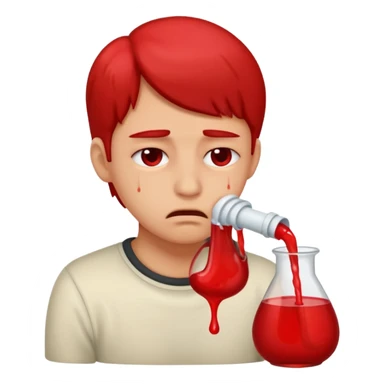 vomits with red stuff sticker