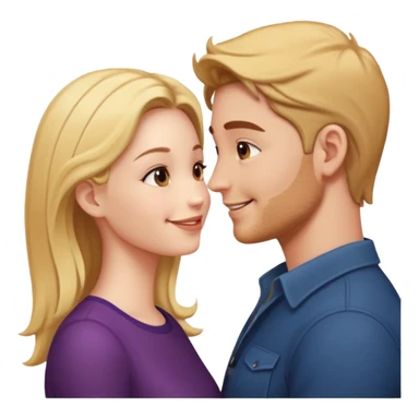 couple in love talking in profile sticker
