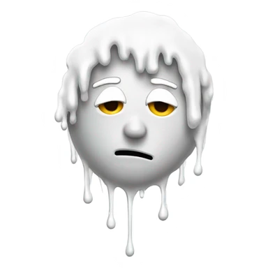 White paint dripping on head  sticker